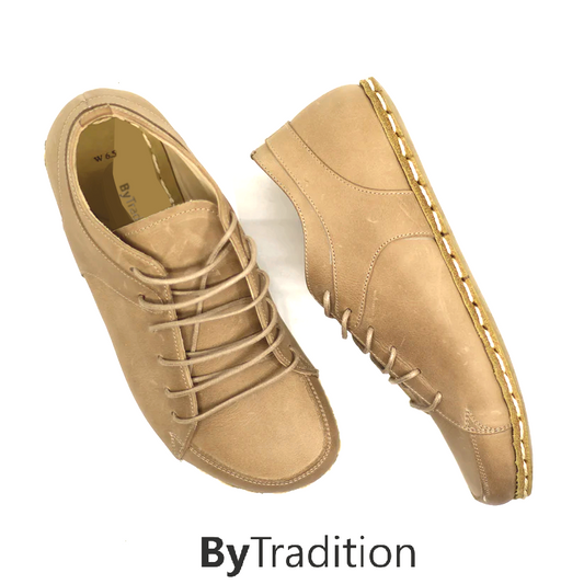 Sneaker - Copper rivet - Natural and custom barefoot - Khaki gray