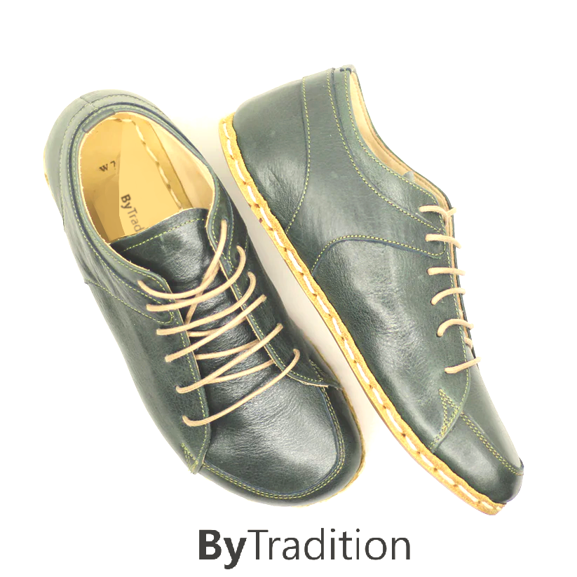 Sneaker - Copper rivet - Natural and custom barefoot - Toledo green - Man