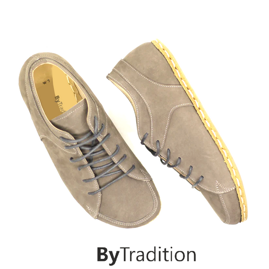 Sneaker - Kupferniete - Natürlich und individuell barfuß - Grau - Nubuk
