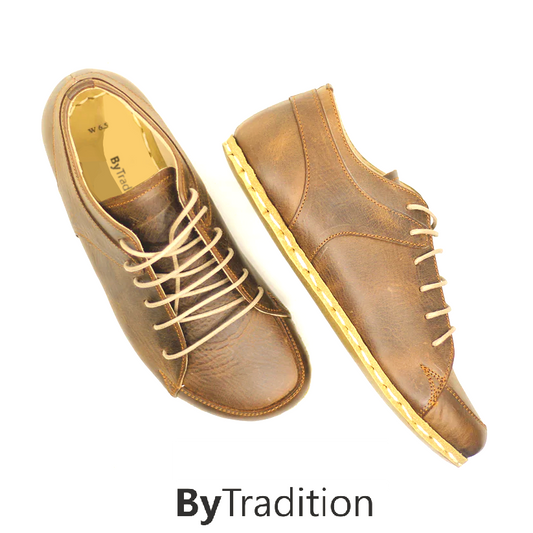 Sneaker - Copper rivet - Natural and custom barefoot - Nut brown