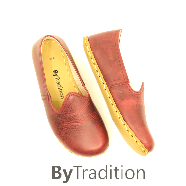 Loafer - Sporty - Copper rivet - Natural and custom barefoot - Burgundy red - Man