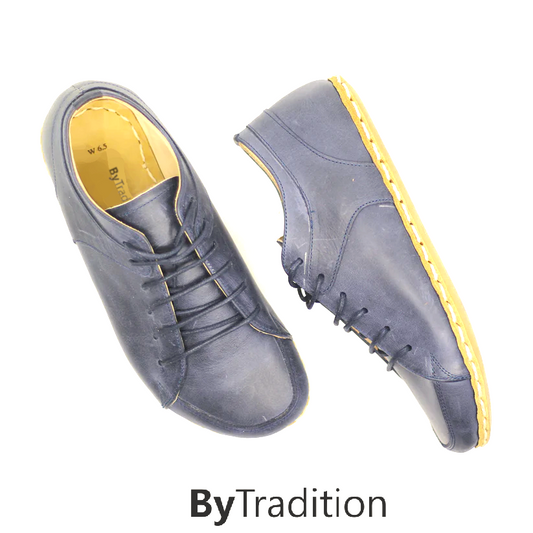 Sneaker - Copper rivet - Natural and custom barefoot - Navy blue