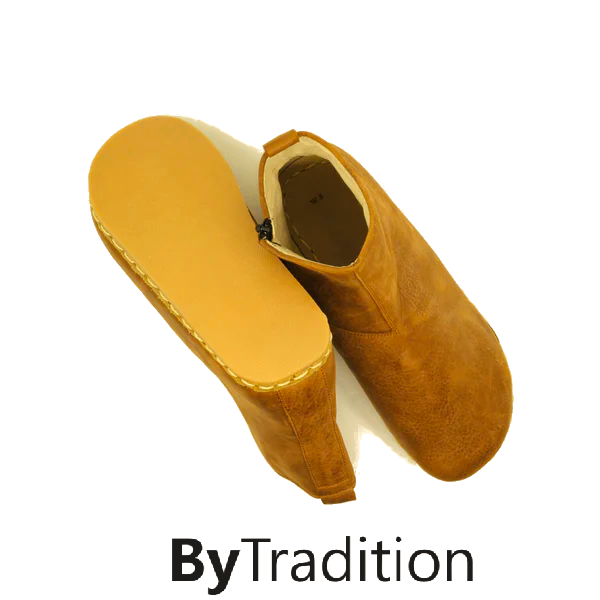 Short zipper boot - Natural and custom barefoot - Matte brown - Man