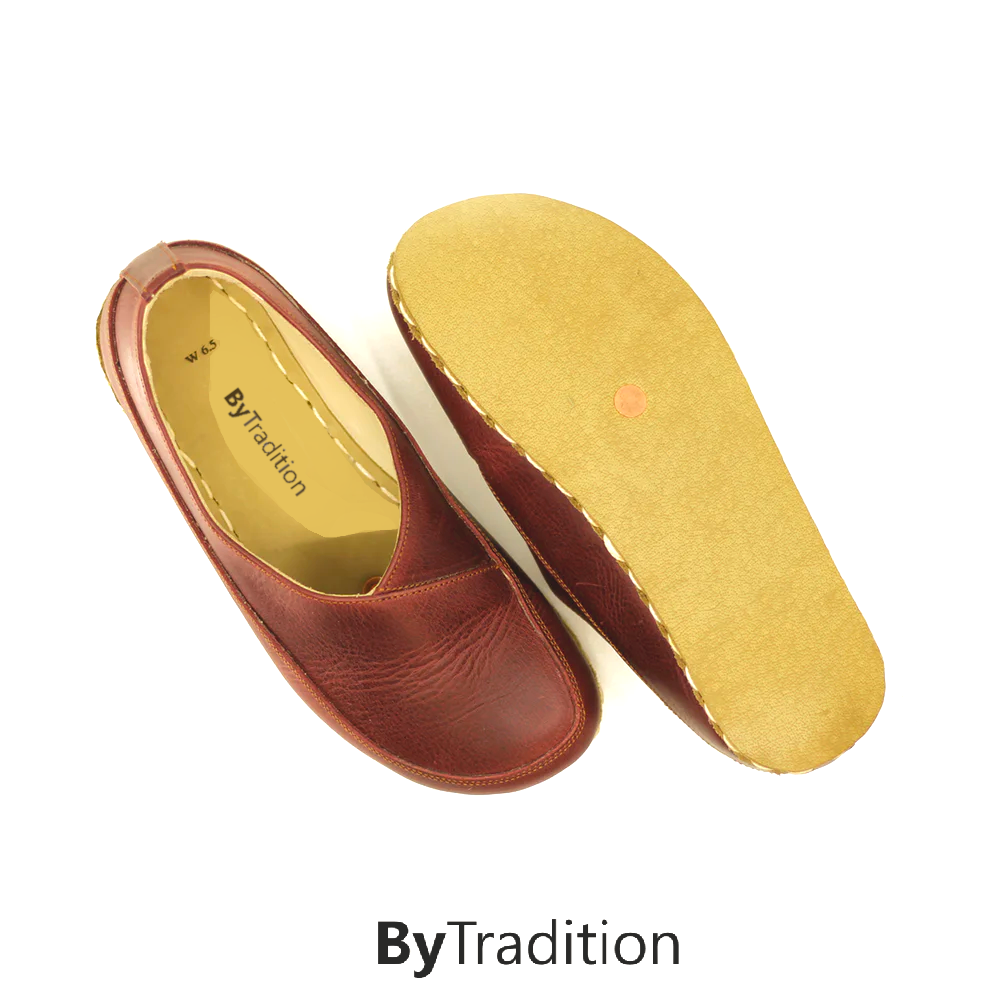 Loafer - Copper rivet - Natural and custom barefoot - Burgundy