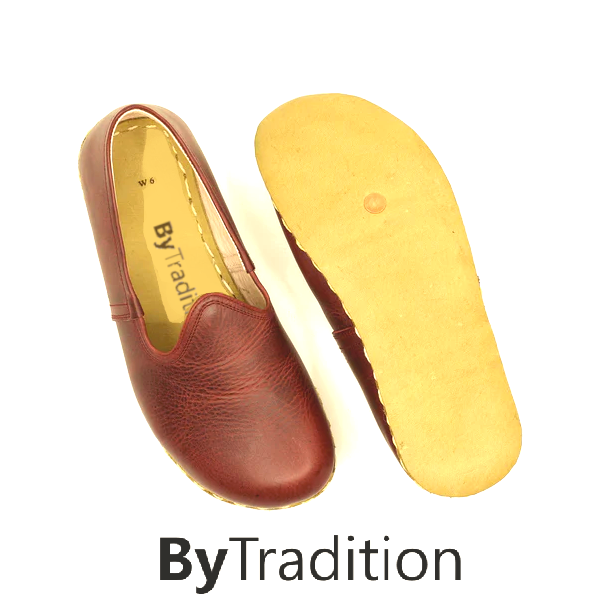 Loafer - Sporty - Copper rivet - Natural and custom barefoot - Burgundy red - Man