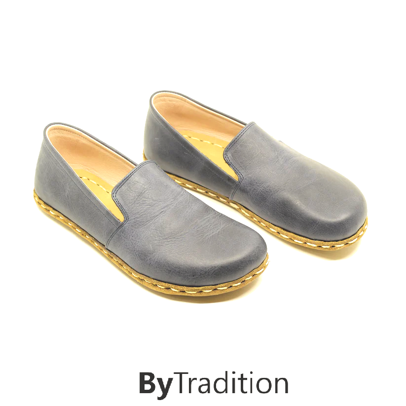 Loafer klassiek - Koperen klinknagel - Natuurlijke en maatwerk barefoot - Marineblauw
