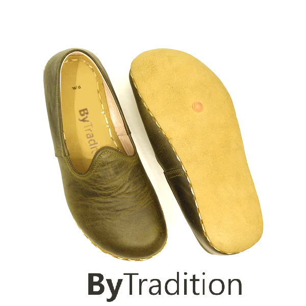Loafer – Sportlich – Kupferniete – Natürlich und individuell barfuß – Armeegrün – Herren