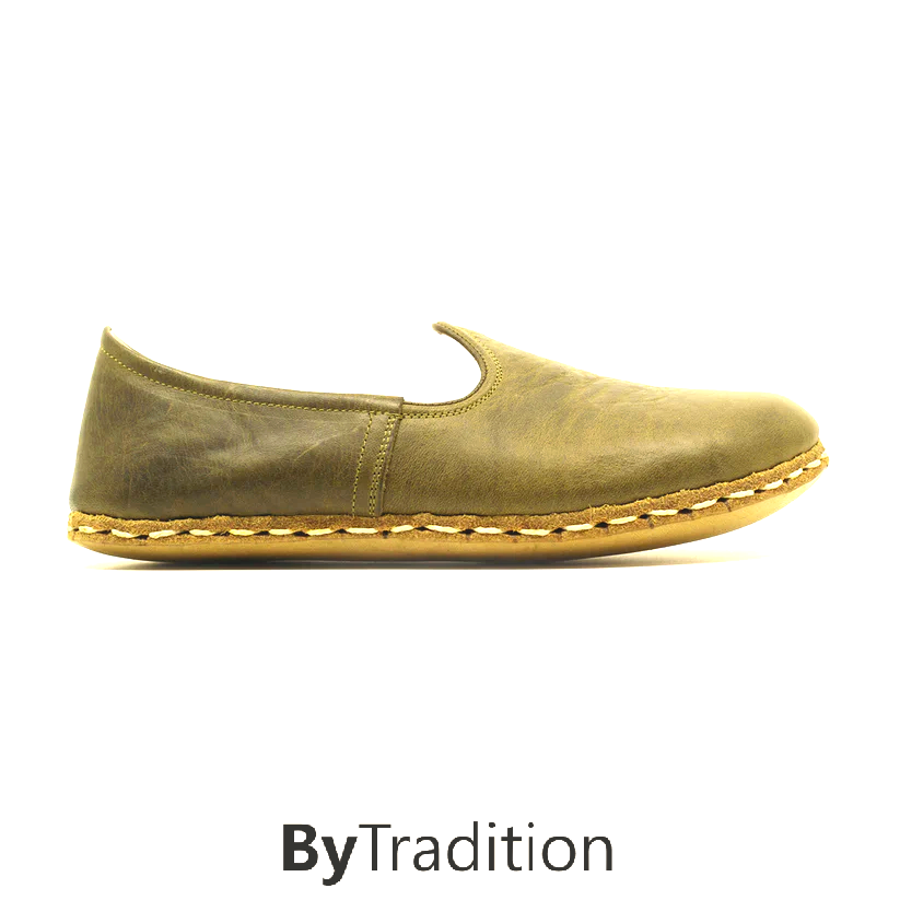 Loafer - Sporty - Copper rivet - Natural and custom barefoot - Army green - Man