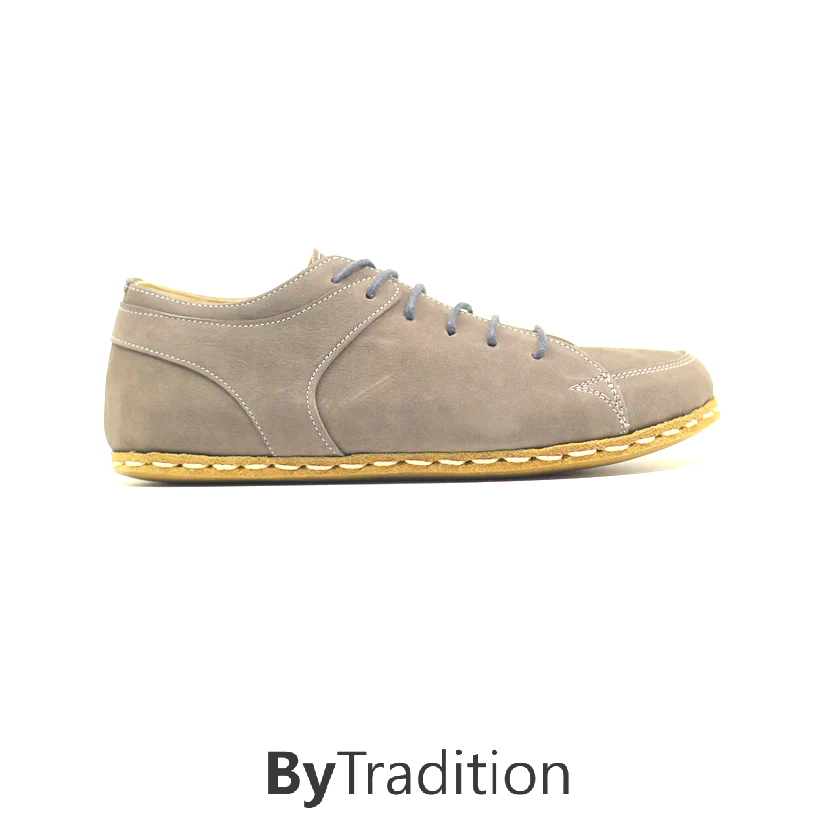 Sneaker - Copper rivet - Natural and custom barefoot - Gray - Nubuck - Man
