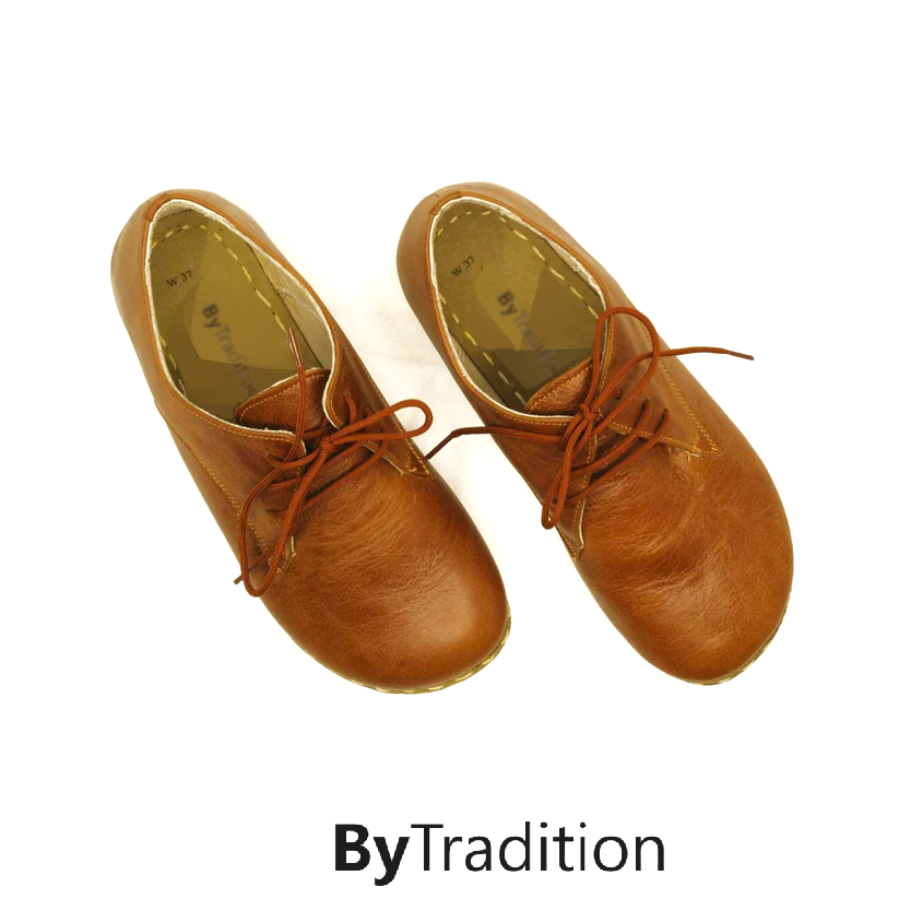 Lace-up shoe - Copper rivet - Natural and custom barefoot - Brown