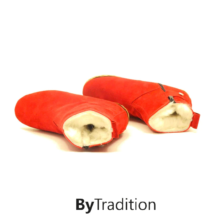 Kurzer Reißverschlussstiefel – Wollgefüttert – Natürlich und individuell barfuß – Rot