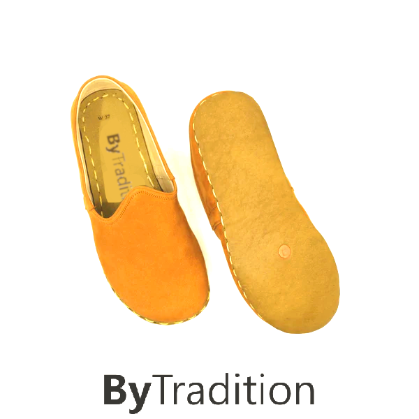 Loafer - Sportlich - Kupferniete - Natürlich und individuell barfuß - Orange - Nubuk - Herren