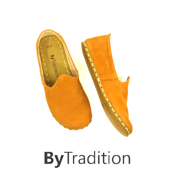 Loafer - Sportlich - Kupferniete - Natürlich und individuell barfuß - Orange - Nubuk - Herren