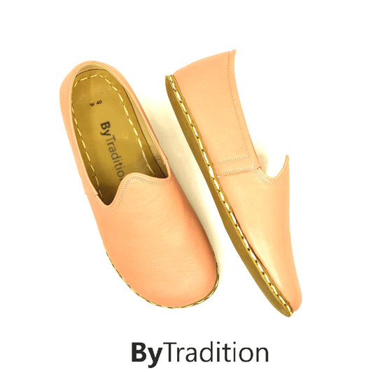 Loafer - Sporty - Copper rivet - Natural and custom barefoot - Light pink