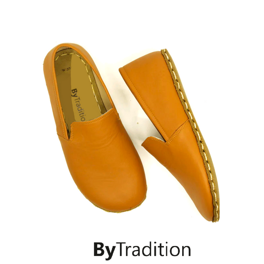 Loafer classic - Copper rivet - Natural and custom barefoot - Light brown - Man