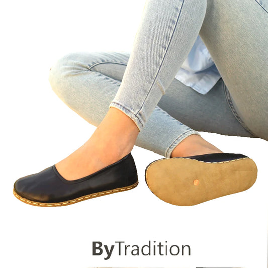 Loafer - Pumps - Copper rivet - Natural and custom barefoot - Black